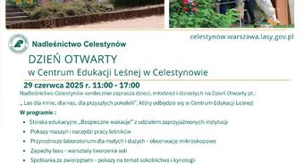 Zaproszenie na Dzień Otwarty w Centrum Edukacji Leśnej w Celestynowie