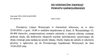 Szkolenie z zakresu ochrony zwierząt podczas uboju